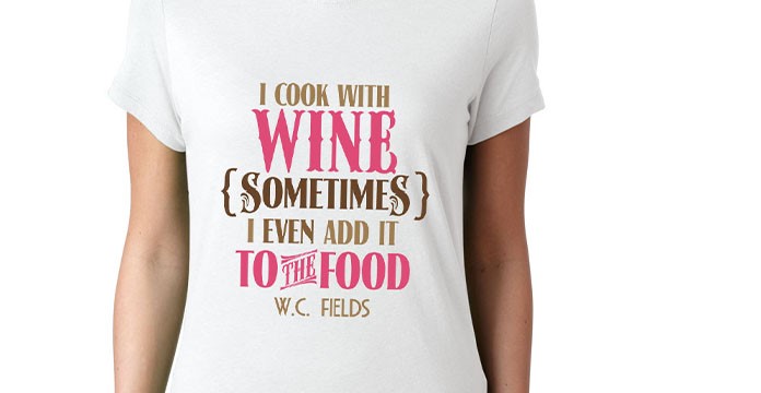 camisetas para amantes del vino cocinar con el vino